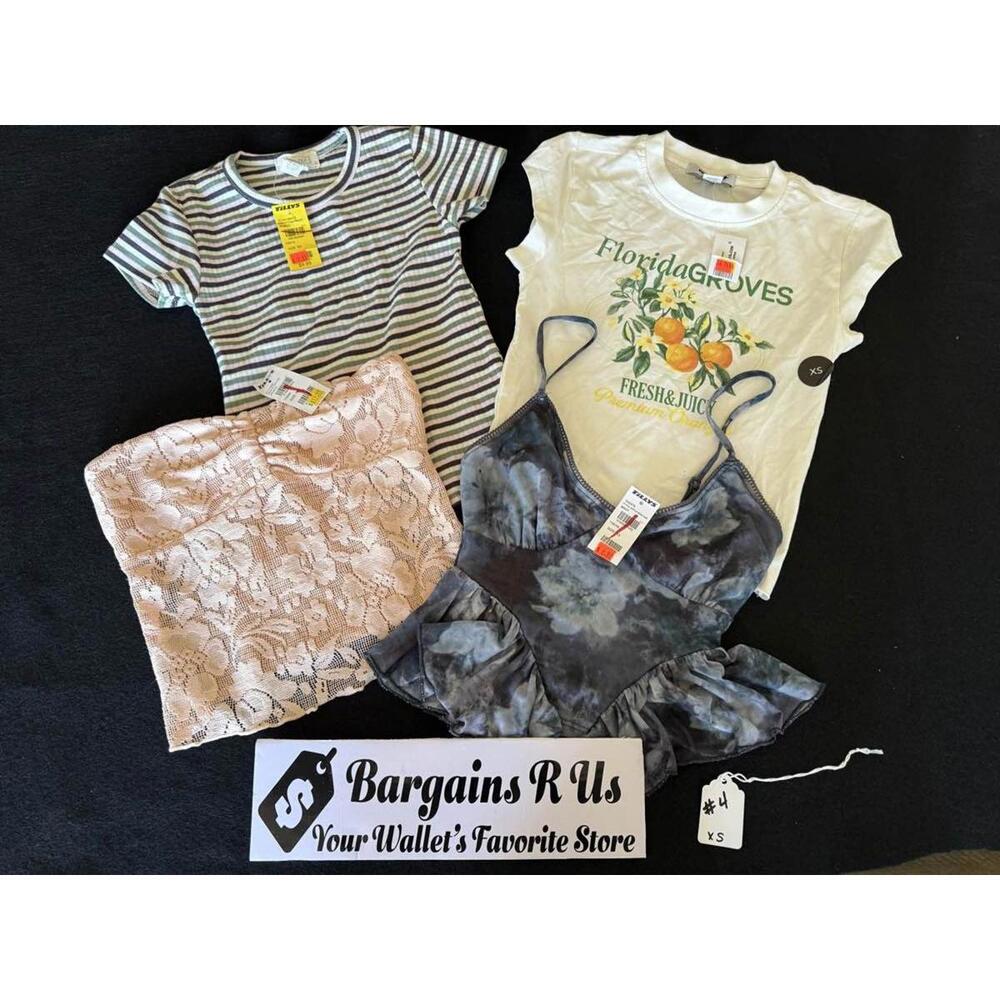 ORDER #4 Tillys Women 4pc Tops  Florida Groves Cami Tie Dye Stripe Lace Size XS
